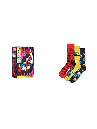 HAPPY SOCKS | Herren Geschenkset 3er Pkg SPIDER MAN 41-46 purple | 